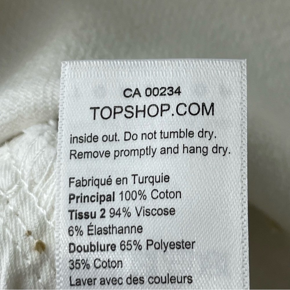 TOPSHOP MATERNITY NWT MOM PULL ON JEANS STRAIGHT LEG OVERBUMP WHITE 28 30 - Picture 12 of 12